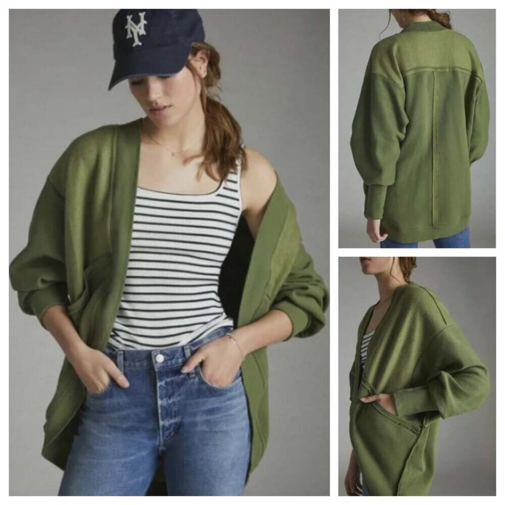 Anthropologie Pilcro Women's Aubrey Fleece Oversized Cardigan Size S/M